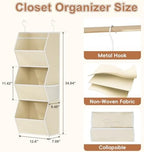 Hanging Closet Organizers and Storage for Kids Room Organization, 3 Tiers | Hanging Closet Shelves for Underwear Swimsuit Storage, Hanging RV Closet Organizers and Storage Camper Closet Organizer Beige - Image 3