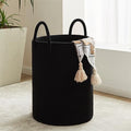 YOUDENOVA Cotton Laundry Hamper, 58L Tall Storage Basket-Black by YOUDENOVA