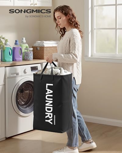 SONGMICS Laundry Hamper, 80 L Foldable Laundry Basket with Handle - Image 2
