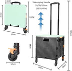 FELICON SELORSS Foldable Utility Cart Folding Portable Rolling Crate-Green - Image 7
