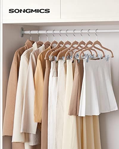 SONGMICS 30-Pack Pants Hangers, Velvet Hangers with Adjustable Clips - Image 2