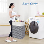 BlissTotes 3-Pack Laundry Basket, Laundry Hamper, Light Grey, 88L - Image 5