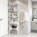 Saiveina Behind The Door Storage 5 Tiers Behind Door Shelf, Space-Saving Bathroom Door Shelf, Metal Shelf for Kitchen Bathroom Living Room, Off-White by Saiveina
