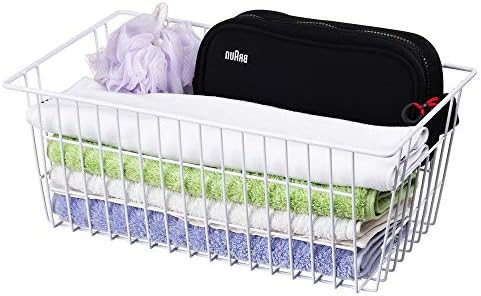 SANNO Freezer Baskets Pantry Storage Bins, Farmhouse Wire Storage Baskets Organizer Storage Bins Large Organizer Bins for Kitchen Organization Storage-Set of 8,White - Image 6