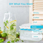 DOQAUS Ice Cube Tray with Lid and Bin,4 Pack Ice Cube Trays for Freezer - Image 4