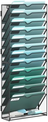 13-Tier Wall File Organizer, Hanging File Holder, Wall Mounted Mail Sorter by SUPEASY