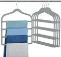 Velvet Pant Clothes Hanger Space Saving Non Slip Hanger Jean Slack Hangers | Multiple Velvet Hanger Closet Organizer Storage and Organization for Jeans,Scarf,Tie(Grey, 5) by Myfolrena