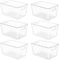 YIHONG 36 Pack Clear Pantry Organizer Bins, Plastic Containers with Handle for Kitchen,Freezer,Cabinet,Closet,Bathroom Under Sink Storage by YIHONG