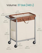 SONGMICS Laundry Basket with Wheels, 2-Section, 37.0 Gallons (140 L) - Image 5