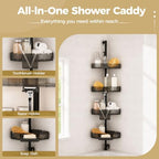 Corner Shower Caddy, Adjustable 4-Tier Rustproof Bathroom Organizer Shelves, 45-75 Inch No-Drill Quick Installation Bathtub Corner Shelf - Image 6