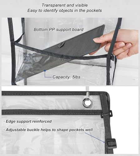 Over Door Organizer Hanging Storage 5 Shelf Clear Pockets Pantry Closet - Image 3