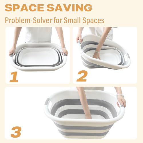 OOAMBB 43L(11.5Gallon) Collapsible Laundry Basket Plastic (Grey, 1 Pack) - Image 6