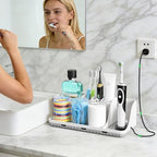 Bathroom Counter Organizers and Storage with 3 PCS Qtip Holder (White) - Image 2