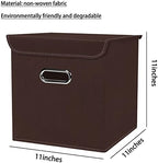 Closet Organizers Fabric Storage Bins With Lids Collapsible Cube Storages Organizer Basket With Handles,Storage Boxes for Clothes Storage,Office,Toys,3 Pack,（Coffee - Image 2