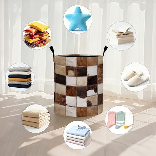 Cow Laundry Basket Storage Bin Foldable Laundry Hamper Clothes Storage Bucket Organizer 19.6x15.7 Inch For Laundry Room/Bedroom/Bathroom - Image 5
