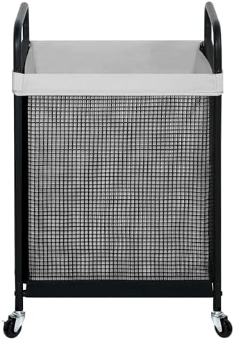 STO STO Laundry Hamper, 90L Rolling Laundry Sorter Cart with Removable and Washable Liner Bag, Clothes Hamper with Wheels and Metal Handle for Laundry Room and Bedroom, Gray by STOSTO