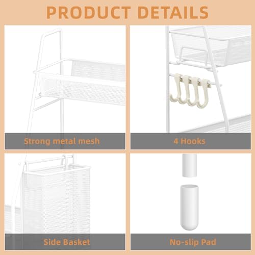VITVITI 2 Tier Bathroom Countertop Organizer, Vanity Storage Shelf, White - Image 6