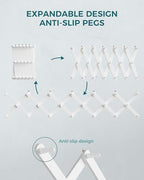 OROPY Accordion Wall Hanger with 20 Pegs, Expandable Wooden Coat & Hat Rack - Image 4