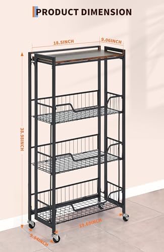 GarveeHome Large 4-Tier Foldable Kitchen Storage Shelf - Image 5