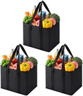 VENO 3 Pack Reusable Grocery Shopping Bags Utility Tote w/Sturdy Handles by Veno