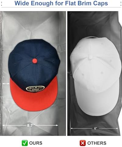 Epesoware 2 Pack Wide Hat Storage Bag for Baseball Caps, Grey - Image 3