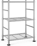 Sakugi Storage Shelves - 3 Tier Shelf Organizer, Sturdy Metal Shelving with Adjustable Leveling Feet, Space-Saving Shelves Organizer for Pantry, Laundry, Kitchen (18" x 12" x 30", Silver) by Sakugi