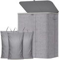 Lifewit 185L 3 Section Laundry Hamper with Lid, Laundry Basket, Light Gray by Lifewit