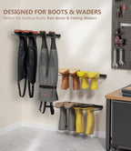Wader Boot Hanger Wall Mount - Sturdy Metal Boot Rack(2 Pair) - Image 3