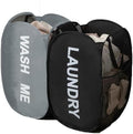 Collapsible Mesh Pop Up Laundry Hamper 2Pack Foldable Laundry Basket for clothing, stuffed animals, towels, for Laundry Room, Dorm, Apartment (Black+Grey) by Aplter