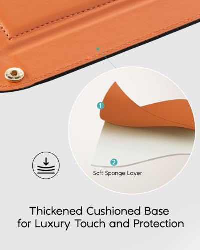 VLANDO Valet Tray, Foldable PU Leather Catchall Tray, Orange Black - Image 3
