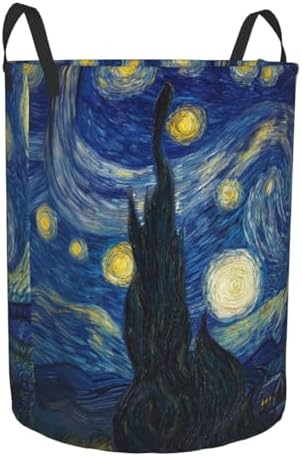 Starry Night Sky Laundry Basket Storage Bin Foldable Laundry Hamper Clothes Storage Bucket Organizer 19.6x15.7 Inch For Laundry Room/Bedroom/Bathroom - Image 2