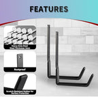 Heavy Duty Steel Hooks - Wall Mount Utility Hooks for Garage & Garden, Hose Hanger & U Hooks (4, Large) - Image 3