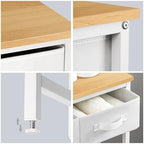 MOHOPE 2-Tier Over The Toilet Storage with 2 Fabric Drawers, Freestanding Above The Toilet Storage Cabinet, Space Saver Metal Over Toilet Bathroom Organizer Shelf for Small Space, Natural and White - Image 5