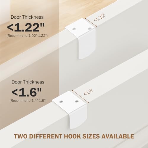 Delamu White Narrow 6-Tier Over the Door Pantry Organizer, Adjustable Metal Hanging Spice Rack, Cabinet Door Organizer for Kitchen, Bathroom, Laundry Room, 12.5 - Image 6