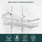 REINHARDT Adjustable Shower Caddy Hanging Over Shower Head, Silver - Image 3