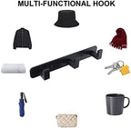 Coat Rack, Heavy Duty Stainless Steel 3 Tri Coat Hook Hanger, Wall Mounted Wall Hooks, Rustic Clothes Hook/Key Hook Rail for Bathroom Kitchen Entryway(2 Pack, 3 Hook Black) - Image 4
