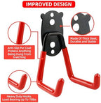 Garage Hooks Heavy Duty, Medium Square Hooks Wall Mount, Anti-Slip PVC Coated Steel Utility Storage Organizer for Hanging Ladders, Bikes, Garden Tools and Hoses 4 Packs - Image 2