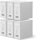 WOWBOX Sheet Organizers and Storage,Closet Bed Sheet Organizer Under Bed Storage and Organization with Label Cards & Clear Window for Bedding Sheets,Duvet Covers,Blankets (6 Pack，White) by WOWBOX