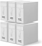 WOWBOX Sheet Organizers and Storage,Closet Bed Sheet Organizer Under Bed Storage and Organization with Label Cards & Clear Window for Bedding Sheets,Duvet Covers,Blankets (6 Pack，White) by WOWBOX