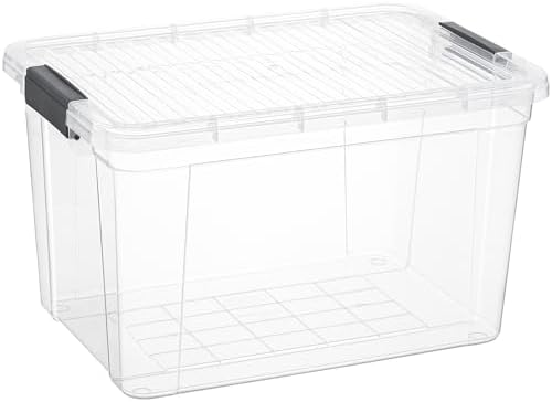 Superio 26.5 Quart Clear Plastic Storage Boxes with Lids, Stackable Organizer Containers, BPA-Free Storage Bins for Home, Office, School & Dorm, 1 Pack by Superio