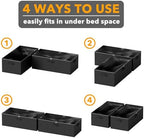 SpaceAid 2 Pack 10" High Under Bed Storage Containers, Large Underbed Storage Organizer Bins with Lids for Bedroom, Dorm, Clothes, Closet Organization, Bed Sheets and Blankets (Black) - Image 6