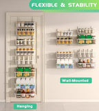 Mefirt White 12 Inch Wide Narrow Over The Door Pantry Organizer - Image 4