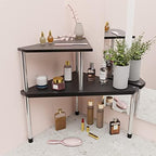 Weenson Bathroom Counter Organizer Over Sink for Toiletries, Makeup, Kitchen Countertop Organizer Spice Rack for Salt, 2-Tier Corner Counter Shelf for Coffee Area Storage Dresser Table(Black) - Image 6