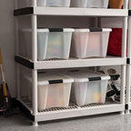 IRIS USA 8 Pack Stackable Storage Bin, 32 Quart Plastic Container Totes with Latching Lids for Home and Office Organization, Pearl - Image 4
