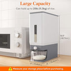 Lifewit Rice Dispenser 25 Lbs, Airtight Storage with Cup, 2 Pack Grey - Image 3