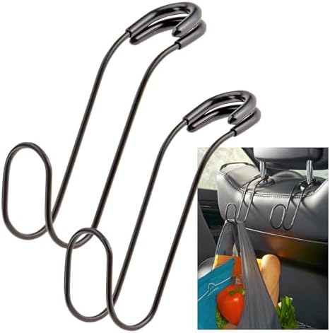 Metal Car Hooks for Purses and Bags - Large Hooks Won't Slip Off or Rattle by HighRoad