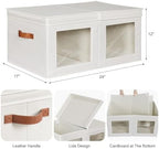 Univivi Large Fabric Storage Bins with Lids for Clothes 2 Pack, Beige - Image 2