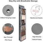 Lirex Over The Door Purse Organizer & Purse Shelf for Closet – Handbag Storage Organizer with Purse Hanger. Perfect for Scarves, Hats, and Leggings. L (15.7'' x 5.7'' x 68''), Grey - Image 3