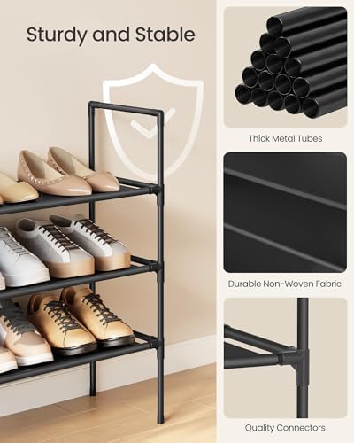SONGMICS 3-Tier Shoe Rack, Shoe Storage for Hallway Closet - Image 4