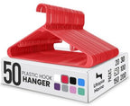 Utopia Home Plastic Hangers 50 Pack – Built-in Strap Hooks Red | Space saving | Durable & strong | Closet organizer | Clothes hangers | Ideal for shirts, pants, skirts & coats by UTOPIAHOME